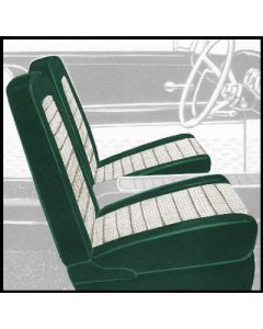 1958-1959 Ford Thunderbird Front Bucket Seat Covers, Vinyl, Green #6 & White #2, Trim Code XF or 6X