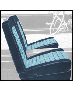 1959 Ford Thunderbird Front Bucket Seat Covers, Vinyl, Dark Blue #9 & Light Blue #10, Trim Code 5X