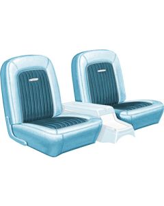 Front Bucket Seat Covers - Falcon Futura & Sprint Convertible - 2 Tone Blue L-1761 With L-1763 Inserts
