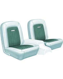 Front Bucket Seat Covers - Falcon Futura & Sprint Convertible - 2 Tone Turquoise L-1934 With L-1991 Inserts