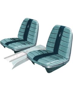 Seat Covers - Front Buckets Only - Ford Galaxie XL - Light Blue #156 With Dark Blue #160S Inserts