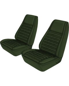 Seat Covers - Full Set Of Front Bucket & Rear Bench - Torino 2 Door Hardtop & Fastback - Green L-4234 With Green Simulated Comfortweave Inserts