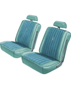Seat Covers - Full Set Of Front Bucket & Rear Bench - Torino 2 Door Hardtop & Fastback - Blue L-3627 With Blue L-3441 Inserts