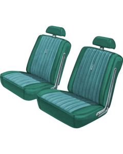 Seat Covers - Full Set Of Front Bucket & Rear Bench - Torino 2 Door Hardtop & Fastback - Aqua L-2929 With Aqua L-3474 Inserts