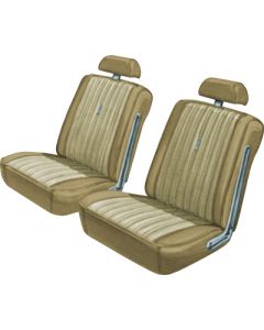 Seat Covers - Full Set Of Front Bucket & Rear Bench - Torino 2 Door Hardtop & Fastback - Nugget Gold L-3625 With NuggetGold L-3442 Inserts