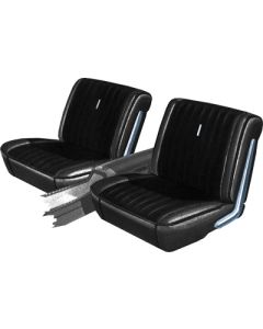 Front Bucket Seat Cvrs/ Black/ Torino 2 Dr Ht