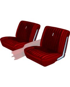 Seat Covers - Pair Of Front Bucket - Torino 2 Door Hardtop, Fastback or Convertible - Maroon L-3116 With Maroon L-3440 Inserts