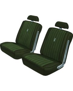 Seat Covers - Pair Of Front Bucket - Torino 2 Door Hardtop, Fastback or Convertible - Ivy Gold L-3628 With Dark Ivy Gold L-3531 Inserts