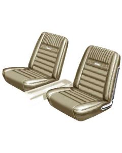 Ford Mustang Seat Cover Set - Front Buckets & Rear Bench - Palomino L-2288 - Pony Interior - Embossed Running Horses OnThe Backrest - Fastback