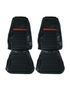 Bucket Seatcovers/ Black W/red Stripe/ 69 Mach 1