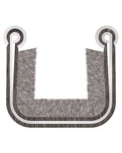 Window Channel - 60 inch  - Stainless Steel Bead - With Pile And Felt Lining - Ford