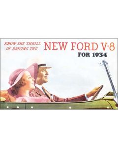 Sales Brochure - Know The Thrill Of Driving The New Ford V-8 For 1934 - Fold-Out Type Wall Poster - Ford Passenger Car