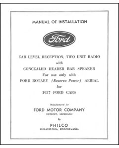 Radio Installation Handbook - 8 Pages - Ford