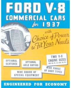 Sales Brochure - Fold-Out Style - Ford Flathead V8 Commercial Cars
