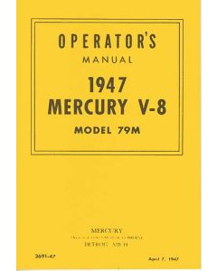 Operator's Manual, 1947 Mercury V8, Model 79M - 24 Pages