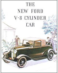 Sales Brochure - The New Ford V-8 Cylinder Car - Poster Style Fold-Out