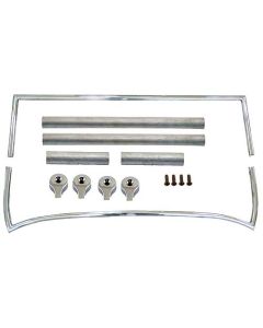 Model T Ford Windshield Frame Kit - Chrome Plated Version Of WSK6 - Upper Frame 38-1/2 X 10-1/2 - Lower Frame 35 X 9-3/4