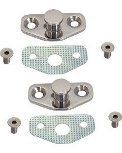 Door Latch Striker Plate & Shim Kit - Stainless Steel