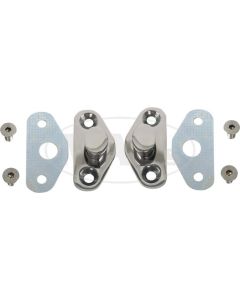 Door Latch Striker Plate & Shim, Stainless Steel