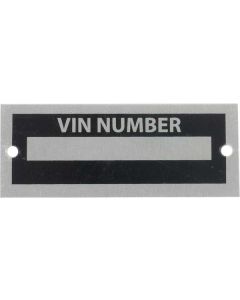 Blank VIN Number Plate