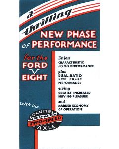 Sales Brochure, Columbia New Phase Dual Ratio 2 Speed Axle,1934 Ford Cars