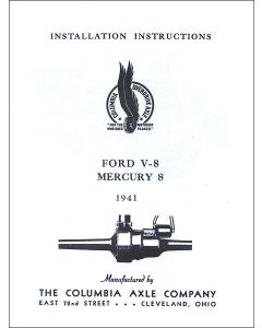 Columbia Rear Axle Installation Manual, 1941 Ford and Mercury