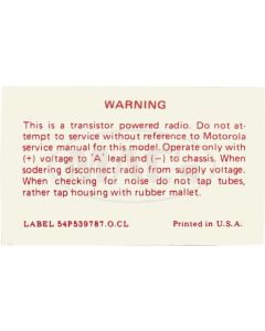 1957-1959 Transistor Radio Decal