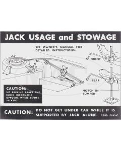 1968 Thunderbird Jacking Instructions