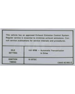 68-69 429-4V Emission Decal