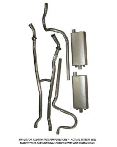 1958-1960 Ford Thunderbird Exhaust System, Without Resonators, 352, T