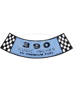 390 4BBL AIR CLEANER DECAL, Thunderbird, 1967