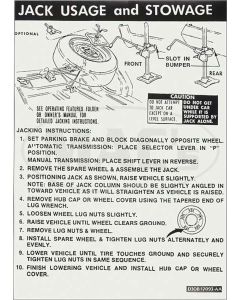 1973 Ford Thunderbird Jacking Instructions