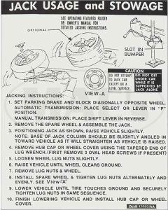 1975 Ford Thunderbird Jacking Instructions