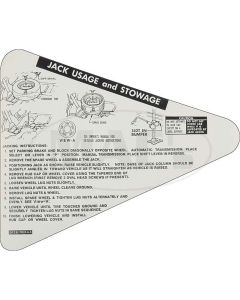 1977-1979 Ford Thunderbird Jack Usage and Stowage Decal