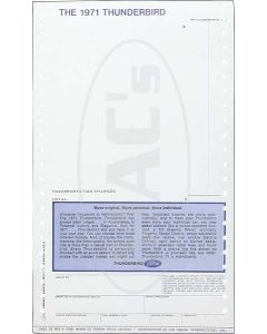 1971 Ford Thunderbird New Car Window Price Sticker