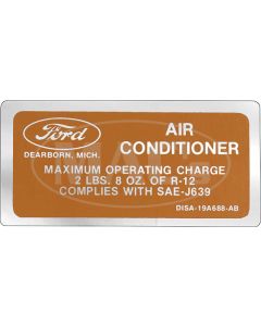 1971 Ford Thunderbird Air Conditioning Charge Decal