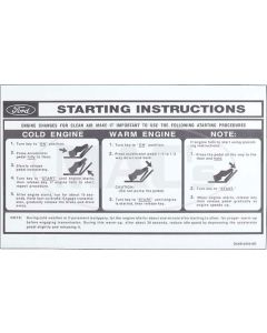 1974 Ford Thunderbird Seat Belt and Starting Instructions