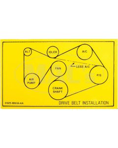 1979 Ford Thunderbird Drive Belt Decal, 302 V8