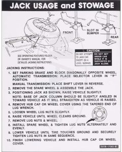1972 Ford Thunderbird Jack Instructions