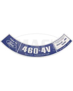 Air Cleaner Decal, 460  Police Interceptor, Ranchero, Torino, 1974