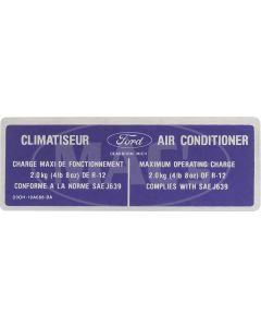 Air Cond Charge Decal, Ranchero, 1979
