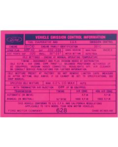 Emission Decal, 351C-4V California, Ranchero, Torino, 1974