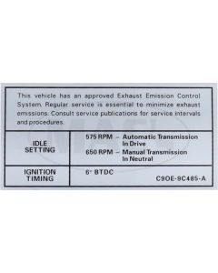 Emission Decal, 351-2V AT/MT, Montego, 1969