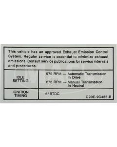 Emission Decal, 351-4V AT/MT,  Montego, 1969