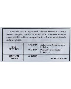 Emission Decal, 351-2V AT/MT, (Before 10-1), Montego, 1970