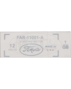 Starter Decal, 1961, Falcon, Ranchero, 1961