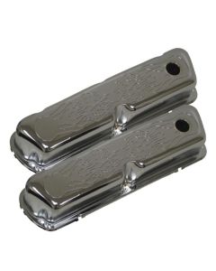 Ford Valve Covers, Small Block, Chrome Flamed, 1962-1979