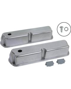 Ford Valve Covers, Small Block, Ball Milled Polished Aluminum, 1962-1979