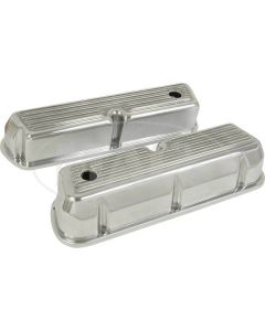 Tall-Design Polished/Finned Aluminum Valve Covers, 289/302/351W V8
