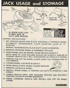 Jack Instruction Decal, Torino, 1973